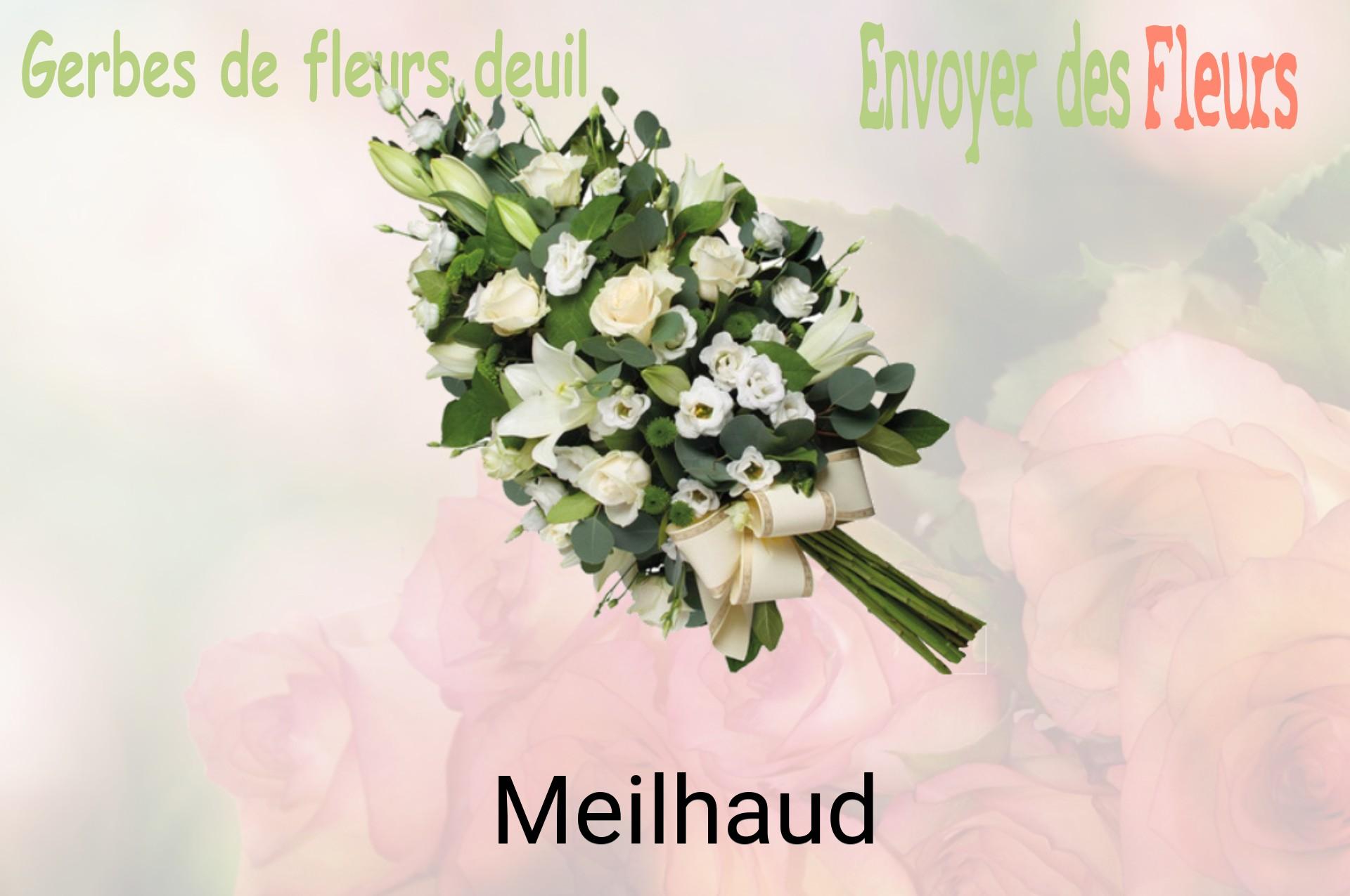 Gerbe de fleurs de deuil livrée à Meilhaud